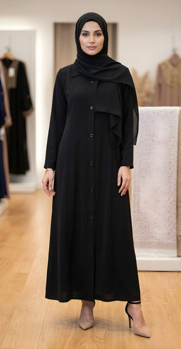 Premium Korean Cotry Full-Length Coat Abaya